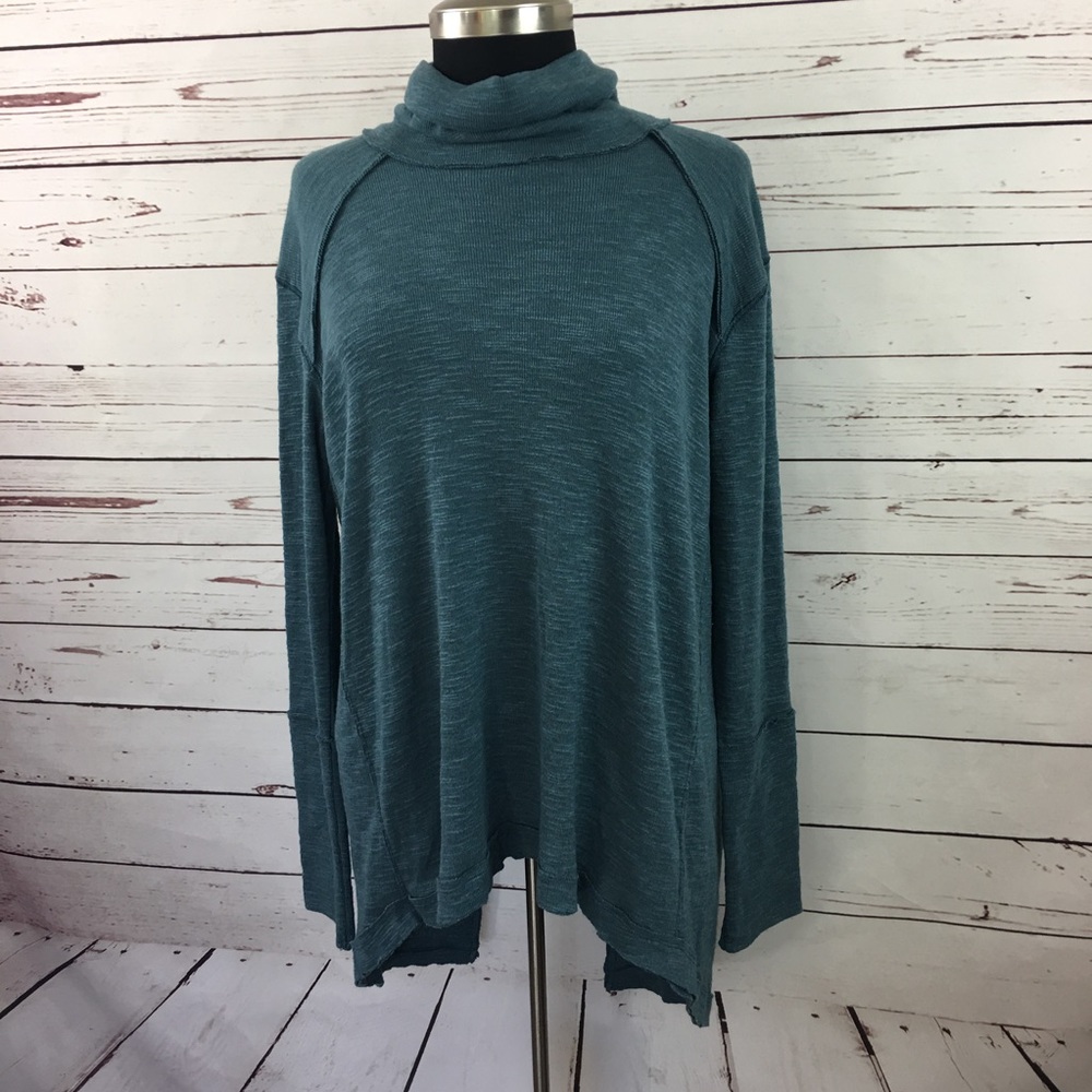 Free People We The Free Teal Open Back Sweater
